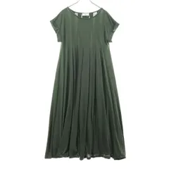 美品 BEAMS HEART ビームスハート 半袖 ロングワンピース グリーン レディース 古着