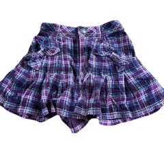 メゾピアノ キュロットスカート　130cm ショートパンツ　パープル　チェック柄　キッズ