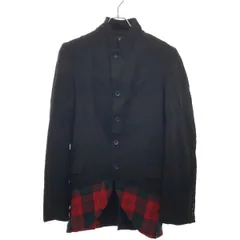 BLACK COMME des GARCONS ブラック コムデギャルソン 10AW グラデーションチェックテーラードジャケット 1F-J213 ブラック レッド Sのサムネイル