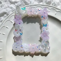 - ̗̀‎𖤐ホイップデコトレカケース　フラワーガーデン　ピンク×パープル✰⋆｡:ﾟ･*B8縦入れ　硬質ケース