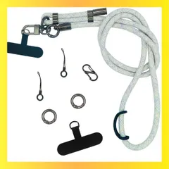 ★送料無料★Color:white purple yellow [Kukefa] スマホショルダーストラップ 125CM長さ 斜めかけ 肩掛け 首掛け 携帯ストラップ 長さ調整可能 スマホネックストラップ 携帯ストラップショルダー頑丈 全機種対応 スマホ落下防