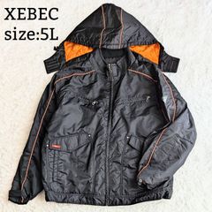 美品■完売品■ジーベック XEBEC 892 ライダース 2way 防寒ブルゾン 防寒ジャンパー 作業着 裏地キルティング アウター 通勤 通学 大きいサイズ 5L ブラック オレンジ 黒
