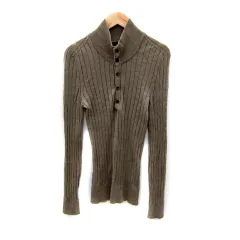 エポカ ウォモ EPOCA UOMO リブニット カットソー 長袖 ハイネック 無地 46 S ベージュ /SY32のサムネイル
