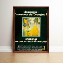 オランジーナ 1960年代 フランス ヴィンテージ 雑誌 広告 額付 ポスター