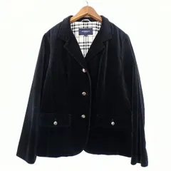 #wnc バーバリー BURBERRY ジャケット 44 黒 ベロア ノバチェック 大きいサイズ レディース [817497]