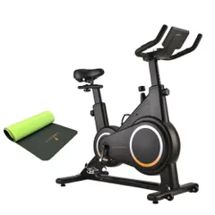 ★新品★エアロバイク 組み立て簡単 マット付属 室内用・シューズ用ペダル付属　エクササイズ　運動　ダイエット　エルゴバイク　自転車　筋トレ　体力アップ　ブラック　黒色