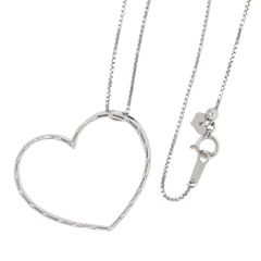 本物 ハート モチーフ ダイヤモンド 0.14ct K18 WG ネックレス ペンダント ホワイトゴールド アクセサリー ジュエリー 中古 【フォロー割】