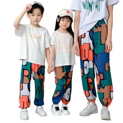 送料無料 P.ビッグロゴ 子供用 韓国子供服 長ズボン ロングパンツ 薄い 薄手 虫よけパンツ 涼しい 速乾 軽量 親子コーデ リンクコーデ おしゃれ ボトムス 春 夏 90cm 100cm 110cm 120cm 130cm 140cm 150cm