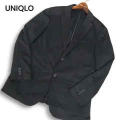 UNIQLO ユニクロ 通年 ストレッチ★ アンコン ドライ コンフォート テーラード ジャケット Sz.XL　メンズ 黒