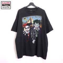 バットマン ジョーカー プリント Tシャツ ブラック 古着 L 23MJ - メルカリ