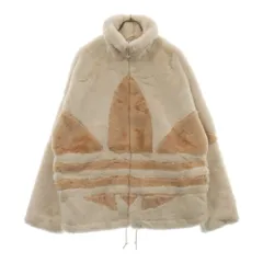 adidas (アディダス) Originals Trefoil FUR JACKET オリジナルス トレフォイル フェイクファージャケット ベージュ HC0324のサムネイル