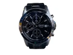 2024年最新】(セイコー )SEIKO Chronograph Black Dial Black Leather