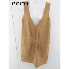 ◇ Simplicite シンプリシテェ ノースリーブ ミニ ワンピース キャメル系 レディース  【1110010001252】