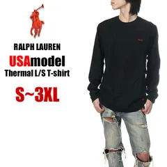 【新品・未使用】【ブラック／黒】ラルフローレン 長袖 Tシャツ メンズ レディース キッズ 大きいサイズ USAモデル RALPH LAUREN サーマル ロンT 長袖Tシャツ おしゃれ ロゴ ポロ ラルフ ブランド S M L XL 2XL