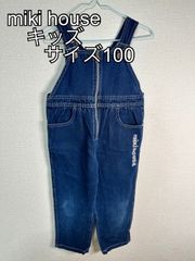 Miki house オーバーオール キッズ 100 青