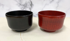 ★天然木★ひさご型汁椀　茜　月香　２個 天然木 赤 黒 シンプル 木製 天然素材 軽量 軽い 食器セット ギフト ペア