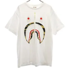 【中古】 アベイシングエイプ シャーク SHARK 半袖 Tシャツ M ホワイト系 A BATHING APE メンズ 【210604】 メール便可