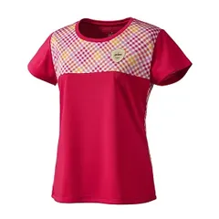 【新品】【Mサイズのみ】prince（プリンス）レディース テニス ウエア ゲームシャツ 遮熱 吸汗速乾 半袖 テニス バドミントン パドルテニス ウェア ゲームシャツ ローズピンク WS3070-008