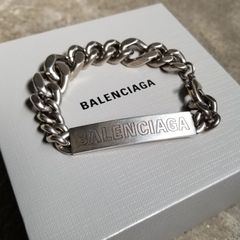 BALENCIAGA  PLATE TWIST ブレスレット L  バレンシアガ プレートツイスト リンクチェーンブレスレット  IDブレスレット