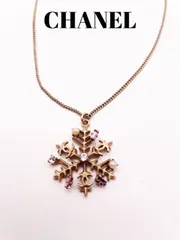 シャネル ココマーク ネックレス 05A スノーフレーク 雪の結晶 モチーフ パール ラインストーン CHANEL 正規品