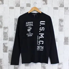 ロングTシャツ メンズ 長袖 Tシャツ ロンT プリントT アメカジ ミリタリー フォト 3L クルーネック トップス 男女兼用 ユニセックス 秋冬 春夏 nt9* 18-ブラック