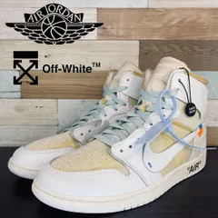 NIKE AIR JORDAN 1 × OFF-WHITE オフホワイト×ナイキ エアジョーダン1 レトロ ハイ ホワイト 29cm PU00141 AQ0818-100