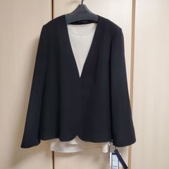 sale❗★新品タグ付き★24200円★BLUEFRONCE★ 黒 ★ノーカラージャケット　黒　★オールシーズン