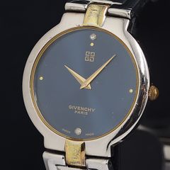 極美品　稼働⭐️GIVENCHY 腕時計　コンビ　メンズ　クォーツ　ダイヤ青文字盤 極美品 稼働⭐️GIVENCHY 腕時計 コンビ メンズ クォーツ ダイヤ青文字