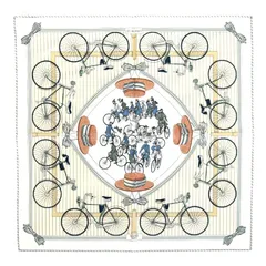 HERMES エルメス 正規品 アンティーク 自転車モチーフ スカーフ グリーン HERMES エルメス 正規品 アンティーク 自転車モチーフ スカーフ