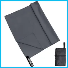 【人気商品】バスタオル スポーツタオル マイクロファイバータオル ジムタオル スイミングタオル セイムタオル 旅行タオル 髪 超吸水 柔らかい 耐久性 速乾 速乾タオル 軽量 収納袋付き 80x40cm (ダークグレー)