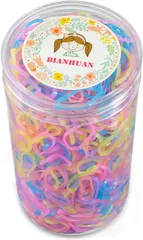 BIANHUAN【髪飾り】 ヘアゴム こども 約1000本 セット おしゃれ かわいい カラフル ベビー ヘアアクセサリー リボン 発表会 Cヘアゴム 小さいサイズ( カラフルミックス)