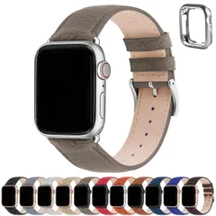【人気商品】アップルウォッチ バンド ベルト 38mm 40mm 41mm 本革 レザー apple watch バンドseries1 2 3 4 5 6 7 8&SE SE2 保護ケース付き おしゃれ レディース&メンズ（38mm 40mm 41mm、エレフ