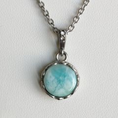 SAAD ラリマー シルバー925 ペンダントトップ ネックレスチャーム 