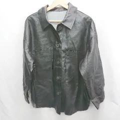 ◇ Θ JAVA ジャバ 無地 長袖 レザージャケット サイズM ブラック系 メンズ E  【1505130002980】