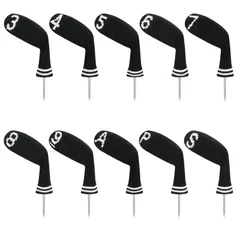 【特価商品】LeFeng ニットゴルフアイアンヘッドカバー 10 個セット 3-9/A/P/S セット - 軽量で耐久性のある素材 - 複数のパターンのゴルフクラブヘッドカバー - キャロウェイ Ping テーラーメイド コブラなどにぴったりフィット