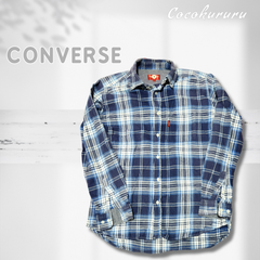 秋冬これからの季節に！CONVERSE ネルシャツ　サイズ:L　送料無料　即日発送　ショップをフォローでお得なクーポン発行してます！