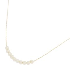 2.8mm 6月誕生石・淡水無核真珠・真珠 パール ネックレス/K18YG/750-0.9g/イエローゴールド/プレゼント/記念日【♀】【N】【レディース】★■556185【中古】