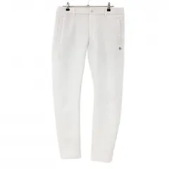 【美品】ピン パンツ 白 ドット調 パンチング風 バックロゴ刺しゅう メンズ LL ゴルフウェア PING