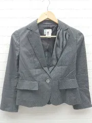 ◇ THE SUIT COMPANY she ザ スーツ カンパニー 1B 八分袖 テーラード ジャケット 36 グレー *  【1002797466037】