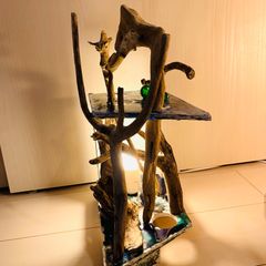 人形の家　流木アート　インテリア　LED間接照明