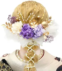 人気商品ダリア 造花飾り 和玉 網型シム ドライフラワー 赤 白 ヘアアクセサリー ゴールド 髪飾り 水引 振袖 着物 卒業式 成人式 七五三 浴衣 袴 結婚式 8色展開 かすみ草 和装 造花 金箔シート [JZOON] 組 手作り 専用ケース付き A270