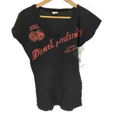 ディーゼル DIESEL ロゴ プリント Vネック ノースリーブ Tシャツ Y2K レディース import：S 