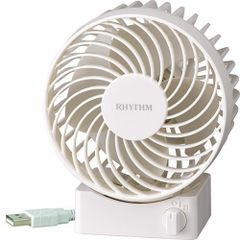 卓上扇風機 USB電源 静音 シルキー・ウィンドS 白 リズム(RHYTHM)