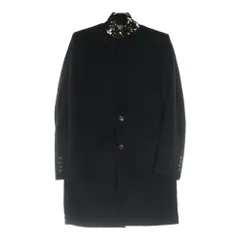 SHELLAC (シェラック) StandNeck LongJacket カウレザー切り替え ウールチェスターコート ブラック 1355908007のサムネイル