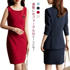 ワンピーススーツ レディース 3点セット コサージュ付き アンサンブルスーツ 長袖 ジャケット ワンピース ウェストギャザー 袖なし ノースリーブ スリム 細身 エレガント おしゃれ きれいめ 上品 #pdd6775
