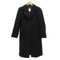 アニエスベー チェスターコート ロングコート アウター アンゴラ混 レディース 36サイズ ブラック agnes b. 【中古】