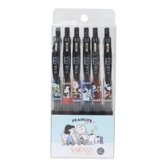 【メール便】スヌーピー ボールペン SARASAボールペン6本セット サラサクリップ ピーナッツ カミオジャパン 新学期準備文具 キャラクター グッズ 