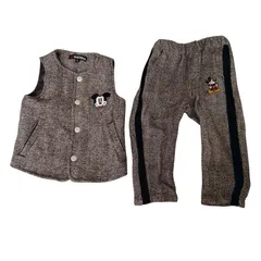 TE4  BABY DOLL 上下セットアップ（サイズ90）※ベビードール ベスト パンツDisney ディズニー ミッキー 冬物 子供服 男女兼用