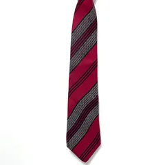 (^w^)b クリスチャンディオール Christian Dior 斜めストライプ 赤色 レット シルク  フランス製 ネクタイ メンズ レディース ユニセックス 総柄 オシャレ かっこいい かわいい 70s80s90s ビンテージ レトロ 昭和