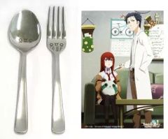 [중고] 젓가락 숟가락 (캐릭터) 홍리스의 마이 포크 & 스푼 세트 [Blu-ray / DVD 극장판 STEINS; GATE 부하 영역의 디자브] 애니메이트 한정판 특전
